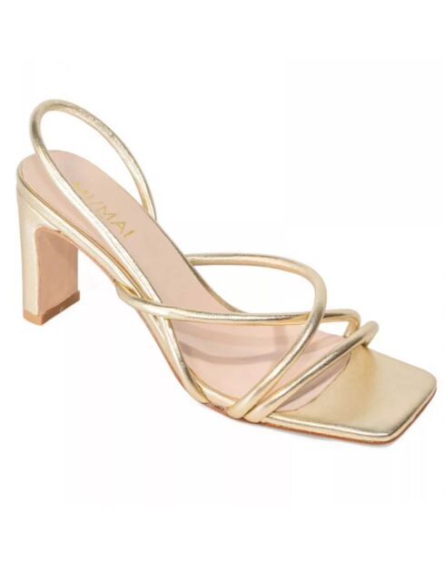 Sandales en Cuir Mila dorées - Talon 7 cm