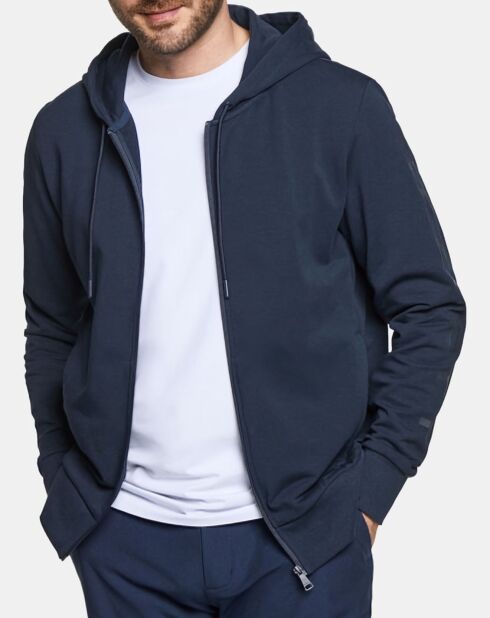 Sweat Hood zippé Mix bleu marine