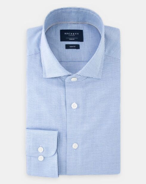 Chemise Slim Fit imprimée Pied-de-Poule bleu/blanc