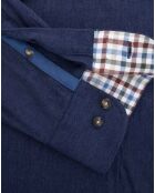 Chemise Slim Fit en Flanelle unie bleu moyen