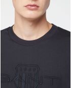 T-Shirt manches courtes Uni Blason Brodé T/T bleu marine