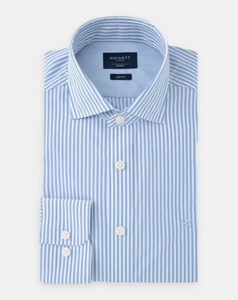 Chemise Slim Fit à rayures bleu clair