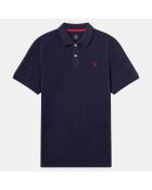 Polo Slim Fit uni Piqué bleu marine