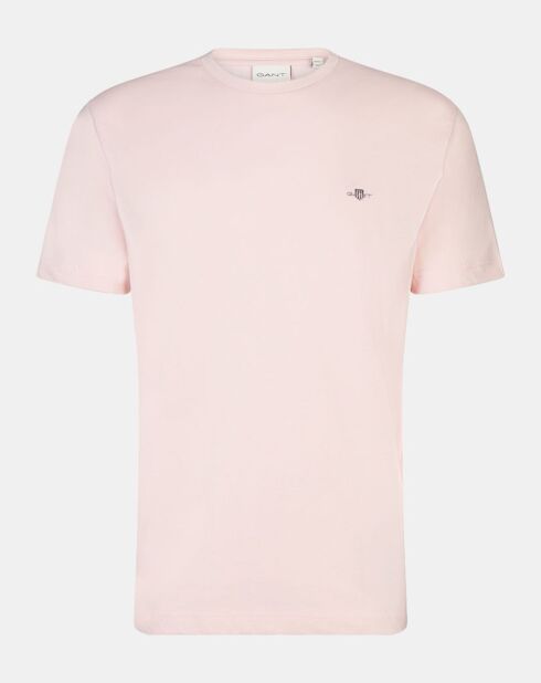 T-Shirt manches courtes Uni Rd rose clair