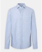 Chemise Slim Fit à carreaux bleue