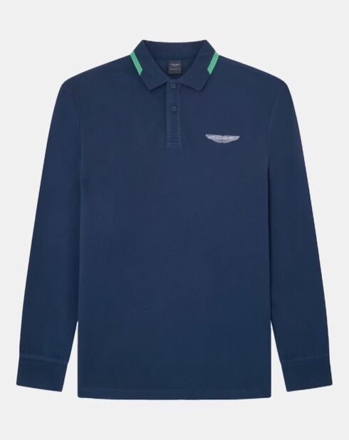 Polo Regular Fit manches longues Aston Martin Racing bleu foncé