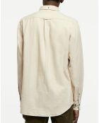 Chemise Regular Fit en Flanelle Chevron beige