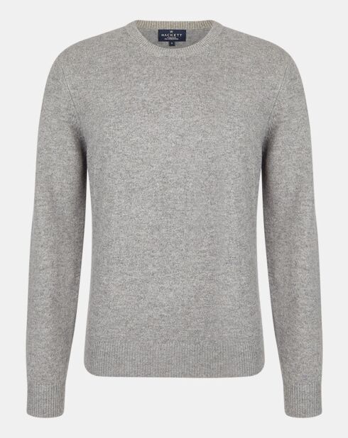 Pull 100% Laine d'agneau col rond gris moyen