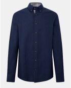 Chemise Slim Fit en Flanelle unie bleu moyen