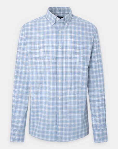 Chemise Slim Fit Oxford à carreaux bleu/blanc