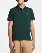 Polo Regular Fit manches courtes uni piqué vert foncé