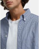 Chemise Regular Fit Vichy à mini carreaux bleue