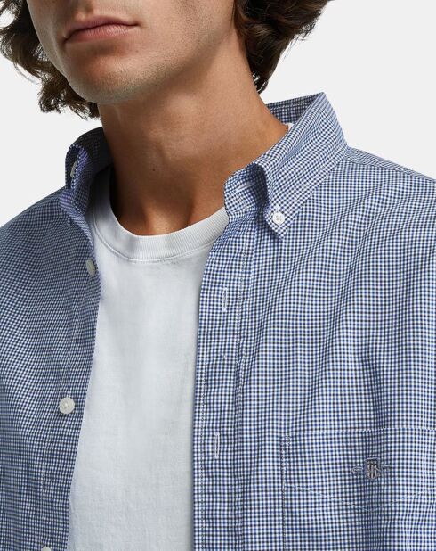 Chemise Regular Fit Vichy à mini carreaux bleue