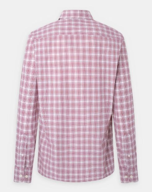 Chemise Slim Fit Oxford à carreaux rouge