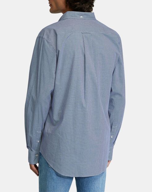 Chemise Regular Fit Vichy à mini carreaux bleue