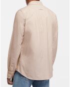 Chemise Slim Fit Oxford à rayures beige/blanc