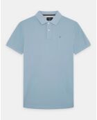 Polo Slim Fit uni Piqué bleu ciel