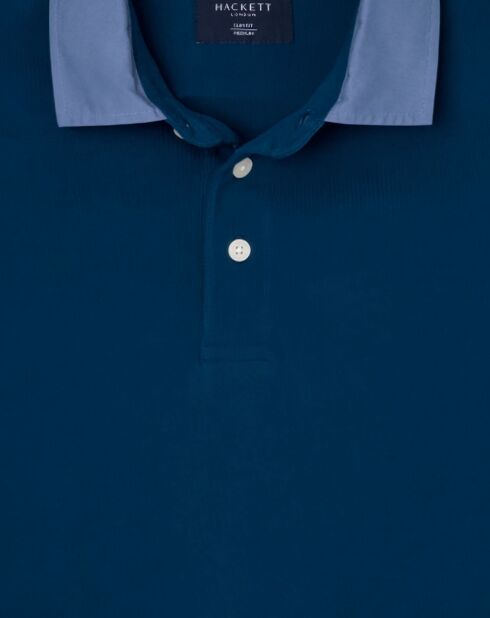 Polo Regular Fit manches longues bleu