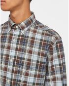 Chemise Regular Fit à imprimé Tartan marron/mulitcolore