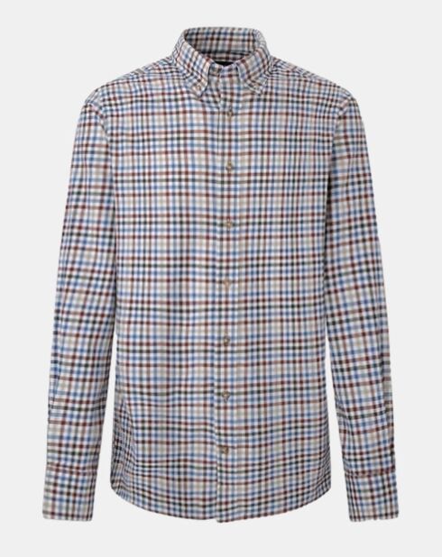 Chemise Slim Fit en Flanelle Vichy multicolore