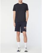 T-Shirt manches courtes Uni Blason Brodé T/T bleu marine