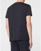 T-Shirt manches courtes Uni Blason Brodé T/T bleu marine