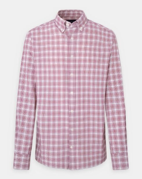 Chemise Slim Fit Oxford à carreaux rouge