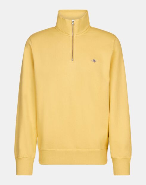 Sweat 1/2 Zip uni jaune