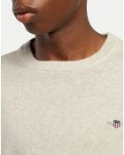 Pull col rond uni écru