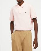 Polo Regular Fit manches courtes uni piqué rose clair