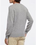 Pull 100% Laine d'agneau col rond gris moyen