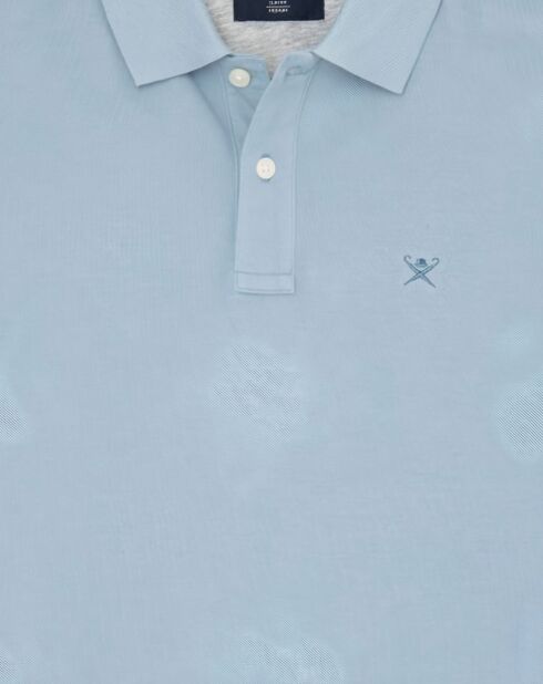 Polo Slim Fit uni Piqué bleu ciel