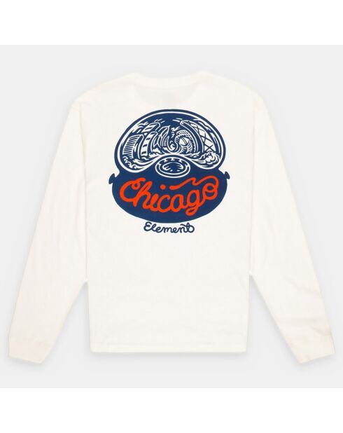 T-Shirt 100% Coton Bio Chicago Il Ls écru