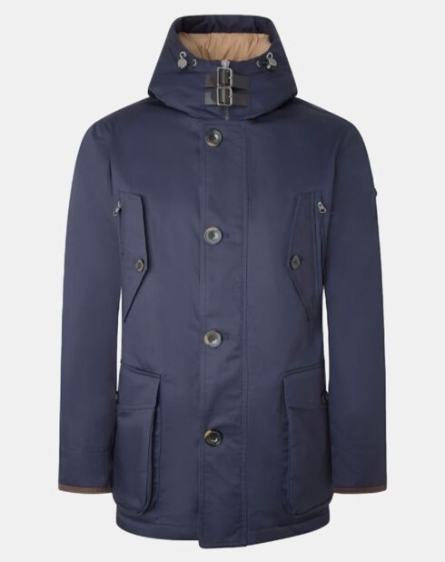 Parka à capuche Canvas bleu marine