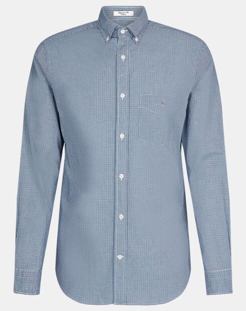 Chemise Regular Fit Vichy à mini carreaux bleue