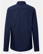 Chemise Slim Fit en Flanelle unie bleu moyen