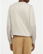 Pull col rond uni écru