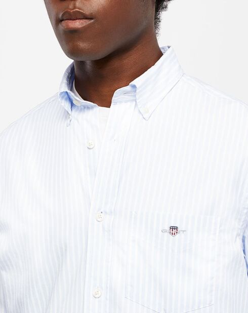 Chemise Regular Fit Stripe Basic bleu ciel