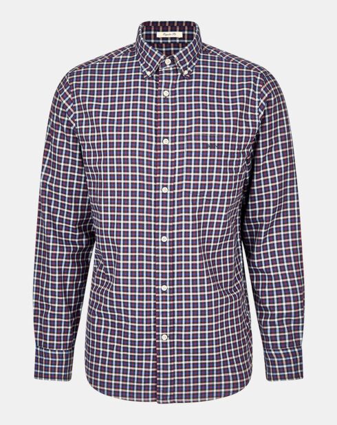 Chemise en Flanelle à carreaux bordeaux/bleu