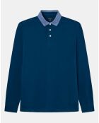 Polo Regular Fit manches longues bleu