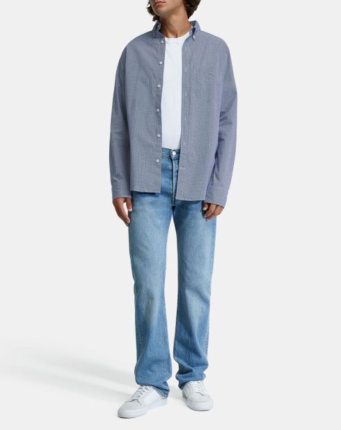 Chemise Regular Fit Vichy à mini carreaux bleue