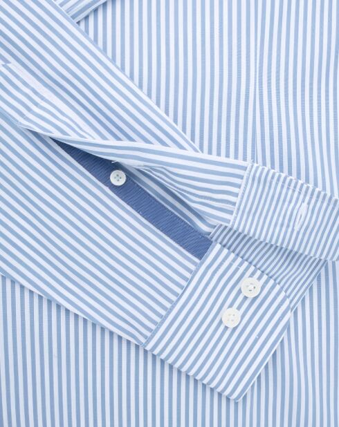 Chemise Slim Fit à rayures bleu clair