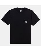 T-Shirt 100% Coton Bio Basic Pocket Label noir