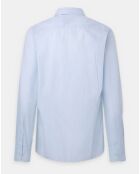 Chemise Regular Fit Washed Soft à rayures bleu clair