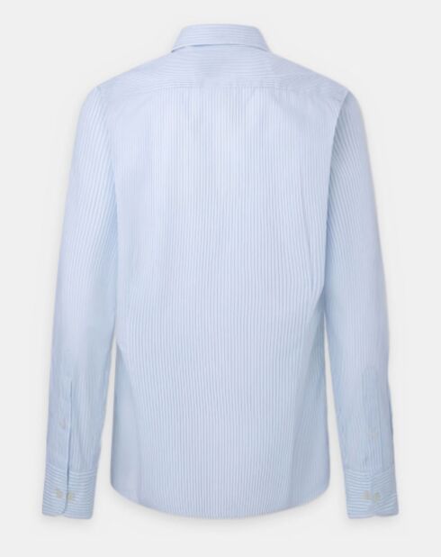 Chemise Regular Fit Washed Soft à rayures bleu clair