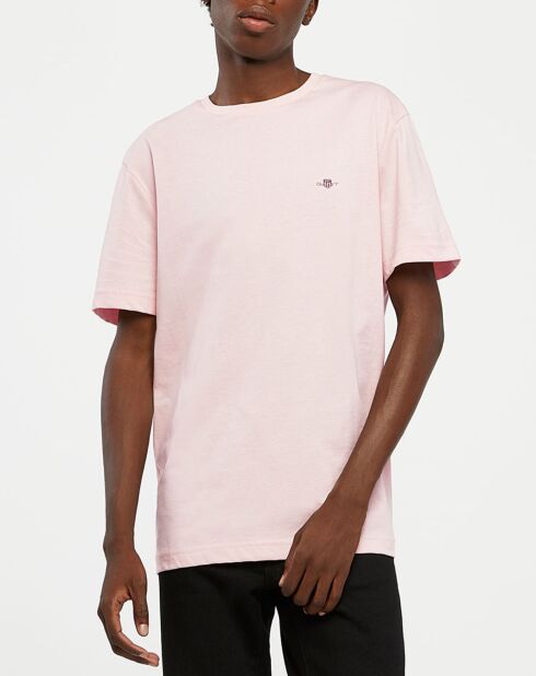 T-Shirt manches courtes Uni Rd rose clair
