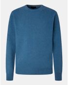 Pull 100% Laine d'agneau col rond  bleu ciel