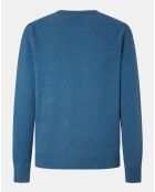 Pull 100% Laine d'agneau col rond  bleu ciel