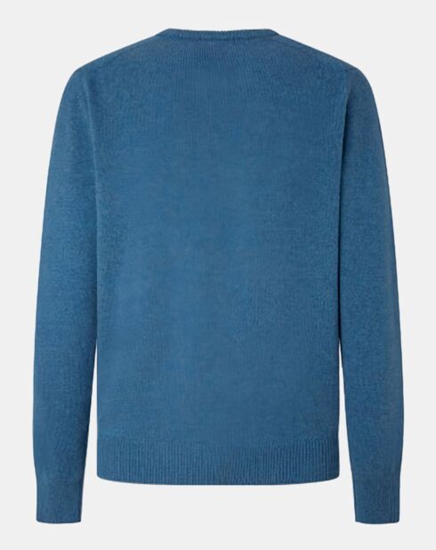 Pull 100% Laine d'agneau col rond  bleu ciel