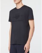 T-Shirt manches courtes Uni Blason Brodé T/T bleu marine